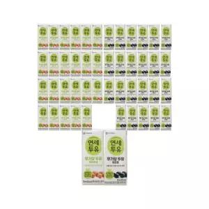 연세두유 무가당 두유 190ml 오리지널 24팩 + 검은콩 24팩 (총 48팩)