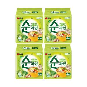 농심 순라면 100g, 4입, 4개 (총 16개)