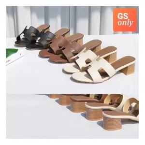 [GS단독/주문폭주] 모리즈 베이직 우드청키굽 뮬 슬리퍼(4cm)