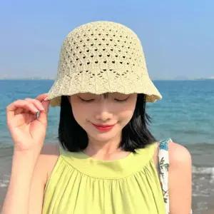 여름 펀칭 버킷햇 자외선차단 여성 밀짚 벙거지모자 햇빛가리개 챙모자