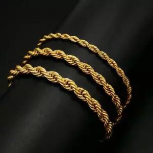 18K 골드 도금 체인팔찌 써지컬스틸 로프 체인 팔찌