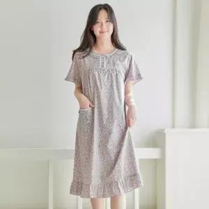 마누아 여성 순면 60수 반팔 드레스 잠옷 5317D