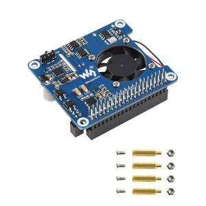 Raspberry Pi 4B /3B+, 802.3af /at PoE 네트워크 표준, 5V USB-A&12V 헤더 출력, HAT 온보드 냉각 팬 및 MP8676 벅 칩을 위한 Waveshare Power Over Ethernet (PoE) HAT, 절연됨
