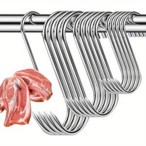9PCS 스테인레스 스틸 고기 걸이 후크 바베큐 돼지 소시지 베이컨 햄 오리 터키 흡연자 경화 로스트에 대한