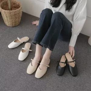 [올리] 굽선택 2.5 / 5cm 릴리 메리제인 스트랩 스퀘어 통굽 뮬 쿠션 블로퍼 빅사이즈
