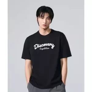 디스커버리 DISCOVERY EXPEDITION 유니 에어로쿨 레터링 그래픽 반팔티셔츠 BLACK 232624