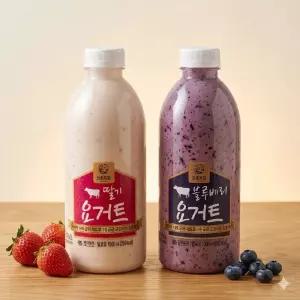 강훈목장 수제 요거트 블루베리 1L 1개 + 딸기 1L 1개, 2개