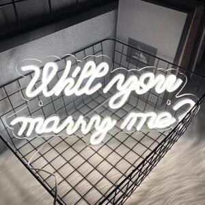 Will You Marry Me 네온 LED 벽 장식 약혼 파티 생일 선물 침실 사용