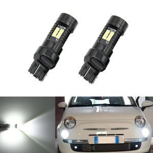 2pcs T20 7443 W21/5W Xeno 고전력 LED 전구 버스 적합 2009 2013- Fiat 500 주간 주행 등