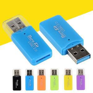 무작위 색상 휴대용 미니 USB 2.0 TF 마이크로 SD 메모리 카드 리더기 PC 노트북 컴퓨터 차량 스피커 용