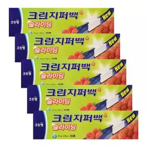 크린랩 슬라이딩 크린지퍼백 대(27cmX28cmX15매) X 5개