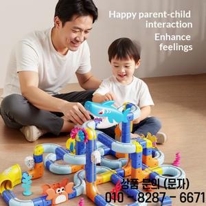 자석 상어 바다 트랙 자동차 DIY  전동 기차 장난감 퍼즐 게임 가족 상호작용을 위한 생일 선물