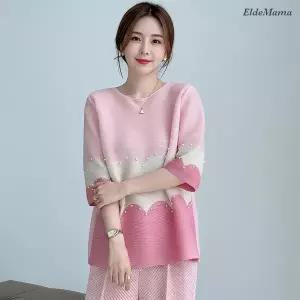 [엘드마마] 펄장식 주름 블라우스