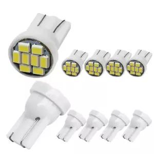 번데기전구 10 개 미니 소형 T10 W5W LED 전구 12V 1210-8SMD 7000K 화이트 차량용 돔 독서지도 문 의례 번