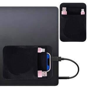 대부분의 노트북 외장 솔리드 스테이트 드라이브 마우스 USB 케이블을 위한 재사용 가능한 접착식 SSD 하드 휴대용 케이스 컴퓨터 액세서리 파우치 홀더가 있는 파우치에 슬리브 2포켓 스틱 부착