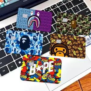 B-BAPE-E 로고 패션 무광 골드 실버 블랙 필름 스킨 스티커 테이프 은행 신용/체크 카드용