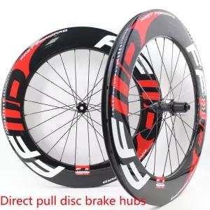 새로운 700C 도로 자전거 탄소 섬유 Wheelset 스루 액슬 센터 장치 직접 당겨 디스크 브레이크 관형 클린