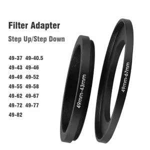 카메라 렌즈 필터 어댑터 링 스텝 업다운 링 금속 UV ND CPL 렌즈 후드 등용 49 mm-37mm 43mm 46mm 52mm 55