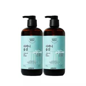 해피바스 퍼퓸 제주 사려니 숲길 그린허브향 바디워시 1kg x2개