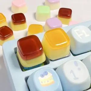 DIY 투명 젤리 푸딩 키 캡 크로스 샤프트 기계식 키보드 원래 떨어지는 Pc