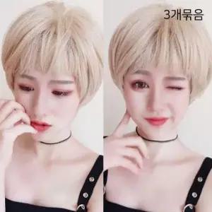 통가발 숏컷스타일 짧은머리 귀여운스타일 (3개묶음)