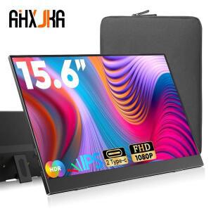 15.6인치 휴대용 모니터 미니HDMI 타입 C 소형 브래킷 저블루라이트 Xbox PS4/5 스위치 휴대폰 PC 노트북