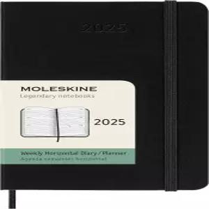 몰스킨 노트북 2025년 월 시작 2개월 다이어리 가로(풍경) 포켓 사이즈(폭 35인치 x 높이 55인치) 하드커버