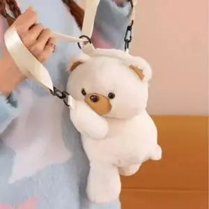 남여공용 가방 복실복실 곰인형 귀여운 크로스백 봉제인형 곰돌이 가방