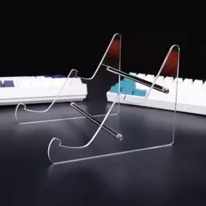 고품질 아크릴 키보드 거치대 선반 진열대 트레이 투명 2단 키보드진열대 (WDC576E)