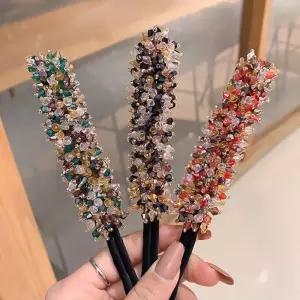 와이어 큐빅 올림머리 당고 헤어핀