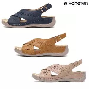 행텐 HT-C113 발편한 여성 샌들 펀칭 웨지힐 여름 신발 샌들 슬링백 4cm