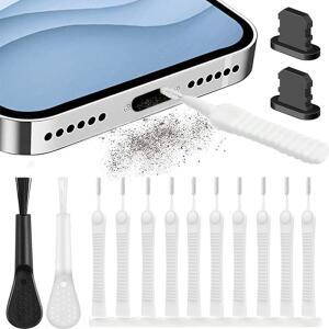 휴대 전화 충전 포트 iPhone 15 14 13 Pro Max 컴퓨터 키보드 방진 청소 브러시 용 먼지 플러그 제거 클