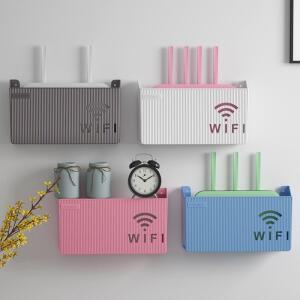 1PC 벽 교수형 무선 Wifi 라우터 선반 보관 상자 ABS 플라스틱 주최자 케이블 전원 브래킷 홈 장식
