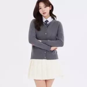 베이직 크림 테니스 스커트 치마 교복 학생복