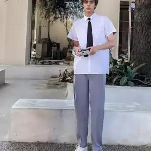 그레이 남자 교복바지 교복 학생복 슬랙스 남자교복