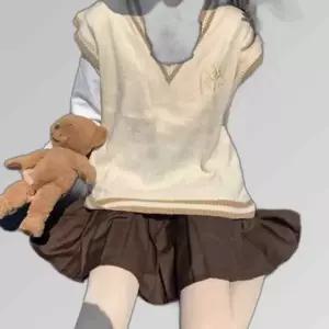교복몰 브라운 두줄라인 긴팔셔츠 조끼 세라복 교복세