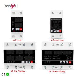 TONGOU 레일 마운트 과전압 전류 및 저전압 보호 장치 조절 가능 릴레이 1P + N 2P 4P 디스플레이 1-63A 23