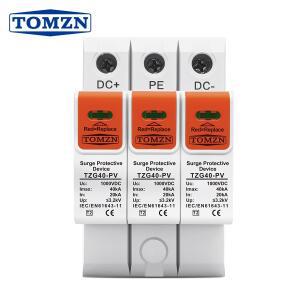TZG40-PV 3P 1000V DC PE 보호 T2 MOV 쉴드형 표시등 10~20kA 20~40kA Din 레일 3.2kV TOMZN