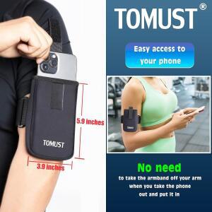 세 개의 스트랩이 있는 TOMUST 휴대폰 홀더, IPHONE 여성 가능, 로고가 ANDROID, 가벼운 밴드, 사용 및 반사 케이스가 피트니스 / 달리기, 탄성 운동에 남성 하이킹, 슬리브, 암밴드