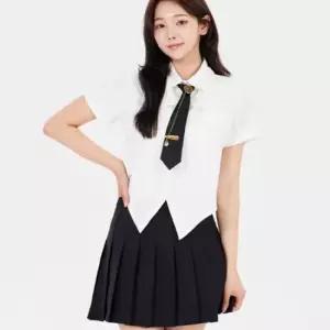 더블카라 사선핏 슬림라인 반팔 교복세트 교복 학생복