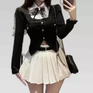 교복몰 블랙 3버튼 트임 긴팔 일본교복 세라복 세트