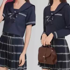 교복몰 네이비 포켓라인 세라복 블라우스 (반팔긴팔)