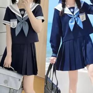 네이비 해양소녀 마린 세라복 프레피룩 교복세트