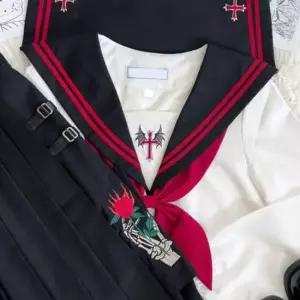 레드라인 블랙 데빌 세라복 프레피룩 긴팔 교복세트