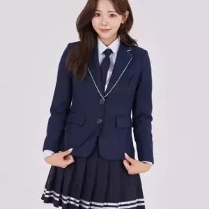 투버튼 화이트라인 여자 자켓 교복 학생복