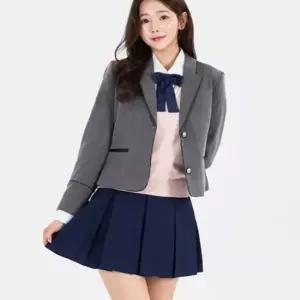 라인포인트 그레이 여자 숏자켓 교복세트 학생복