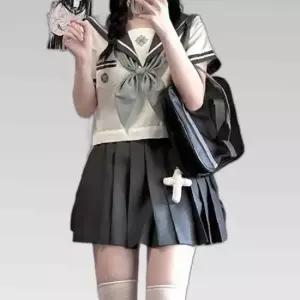 교복몰 화이트라인 그레이 세라복 프레피룩 교복 반팔
