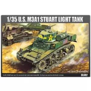 1/35 M3A1 스튜어트 경전차 내부재현모형 탱크 완구