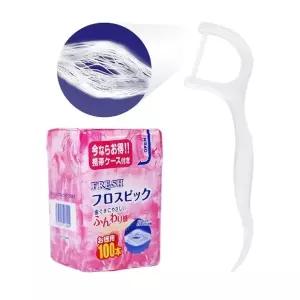 덴탈프로 플로스픽 손잡이 치실 F자형 100개입 1회용