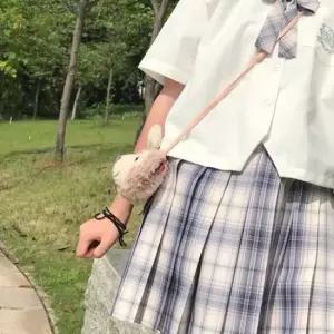 크림그레이 체크패턴 교복치마(기장선택) 교복 학생복